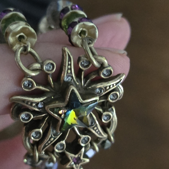 Kirks Folly Necklace Stars Crystals Multicolor Dangly Sparkly Statement Festival - Picture 5 of 16